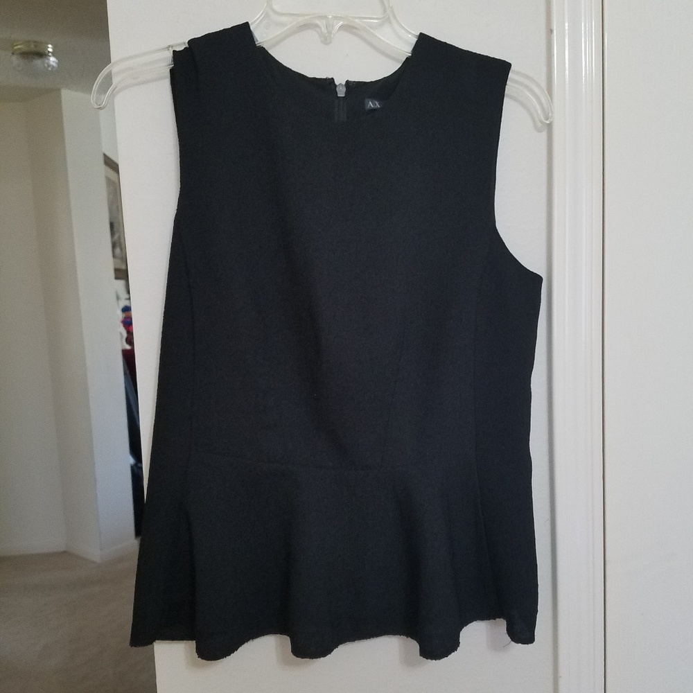 Armani Exchange Black Peplum Tank
